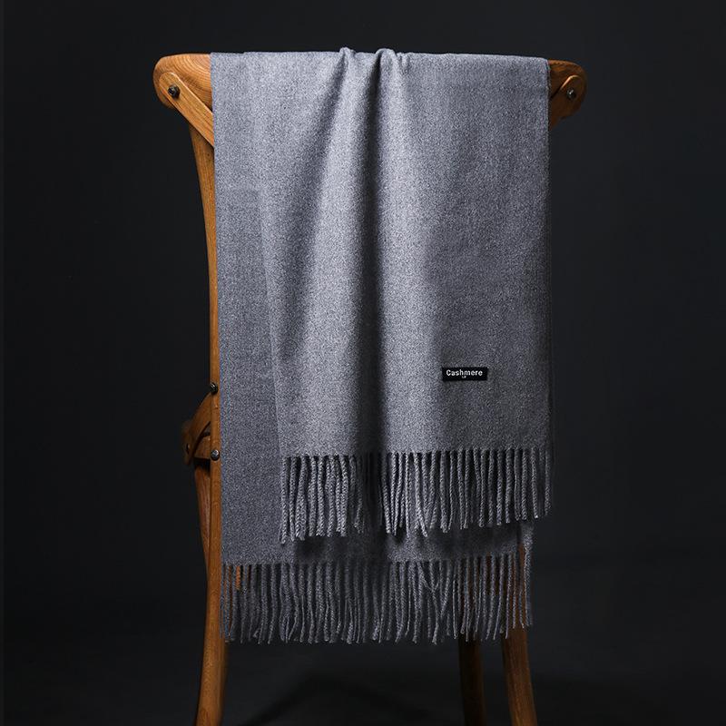 Spring And Autumn Winter New Scarf Women'S Tassel Imitation Cashmere Versatile Solid Color Scarf Dual Purpose Student Long Style Thickened