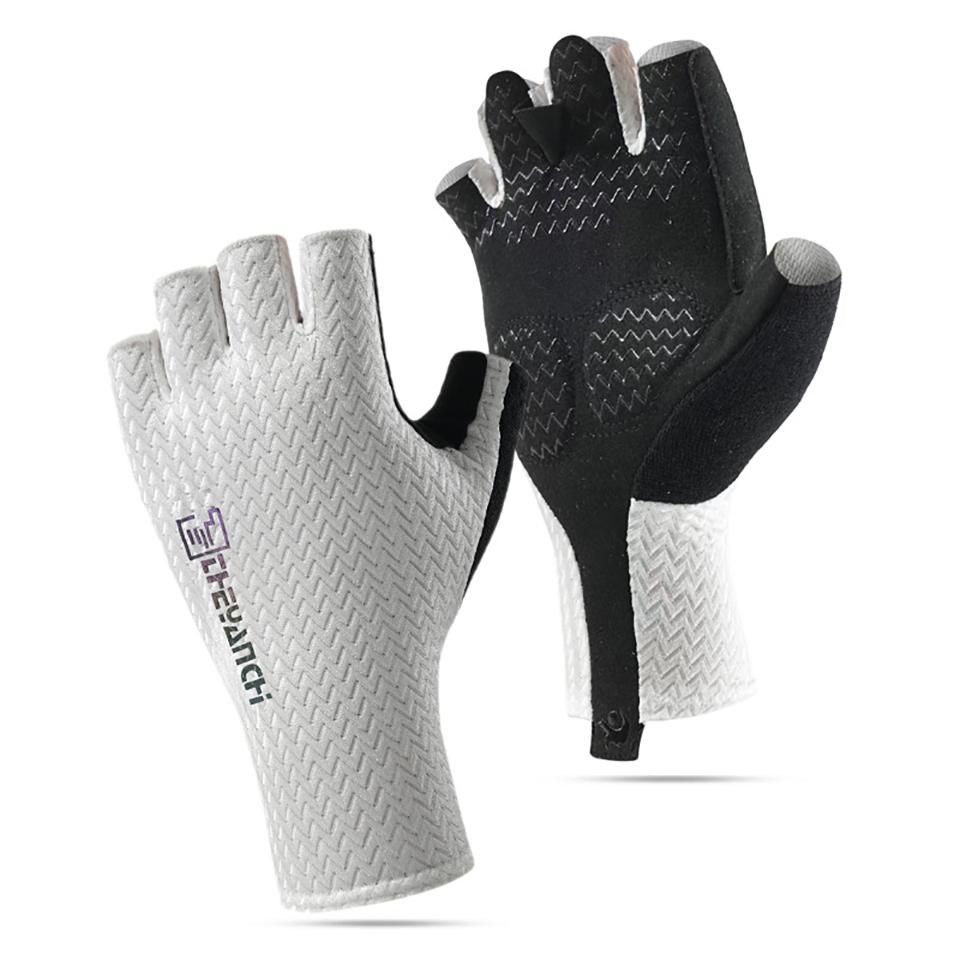 GETINFIT 1Pair Half Finger Cycling Gloves Summer Sports Gear Anti Slip Shock Absorbing Breathable Gel Padded Palm Road MTB Bike