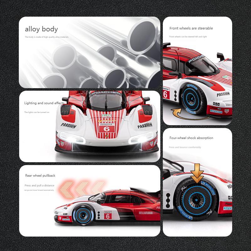 AABKP1 1:22 Porsche 963 LMDh Super Racing Alloy Metal Diecast Model Car Desktop Display Ornaments Children Toy Car Holiday Present Toys