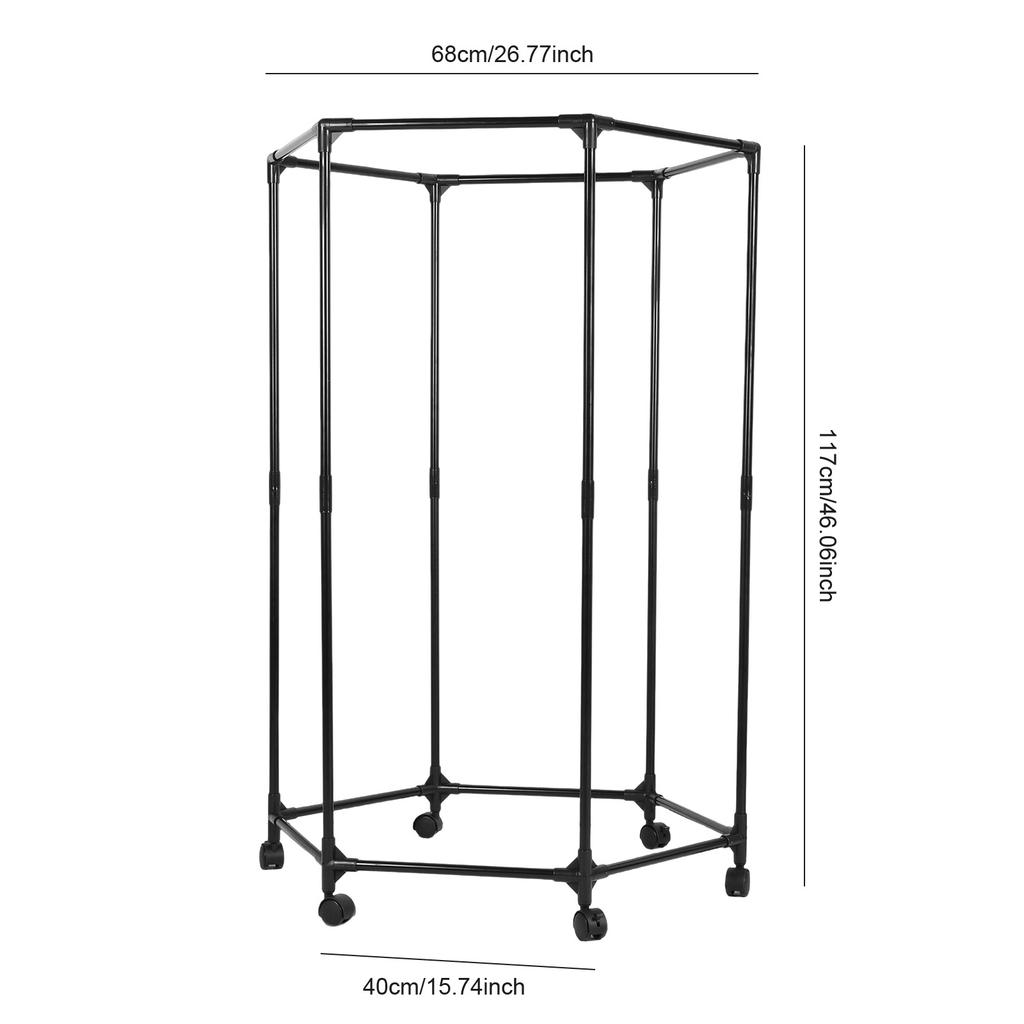 Шестиугольная Сверхпрочная Вешалка для Одежды на Колесах Передвижная Вешалка для Одежды Стойка для Гардероба Стенд для Вывешивания Одежды Платьев Пальто