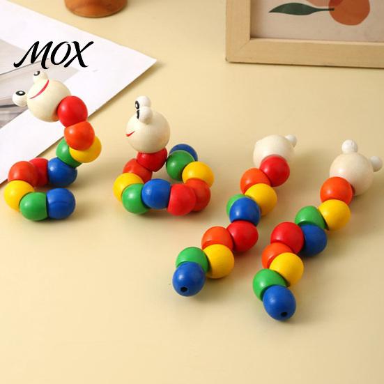 Caterpillar Fidget Kids Wooden Bead Toy, Educational Twisting Toy for Fine Toys Motor Skills, Number Color Preschool Learning Toddlers Early Education