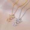 Ожерелье с подвеской в ​​виде цветка из циркона для женщин, модная гипоаллергенная цепочка из нержавеющей стали, ювелирные изделия, аксессуары для свадебной помолвки и вечеринки