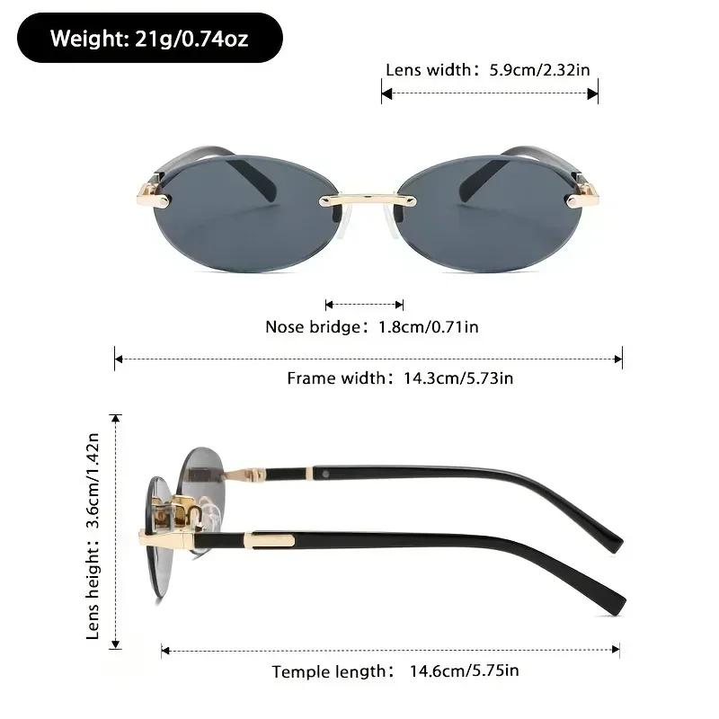 1 шт. Винтажные овальные безободковые очки, многоцветные линзы цвета морской волны, модные унисекс очки