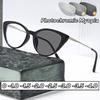 Retro Cat Eye Frame Myopia Glasses Cool Brown Frame Photochromic Near Sight Glasses Blue Light Blocking Eye Protection Eyewear