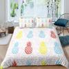 Pineapple Duvet Cover Set Yellow Fruit Pattern King Queen Size For Kids Boys Girls Polyester Comforter Cover With Pillowcase