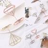 Rose Gold Paper Clamp Heart Shape Clamps Stand Photos Clips Place Card Table Numbers Holder