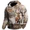 Men's Animal Reindeer Graphic Prints Hoodie Hoodies Sweatshirt Streetwear Designer Long Sleeve Hooded