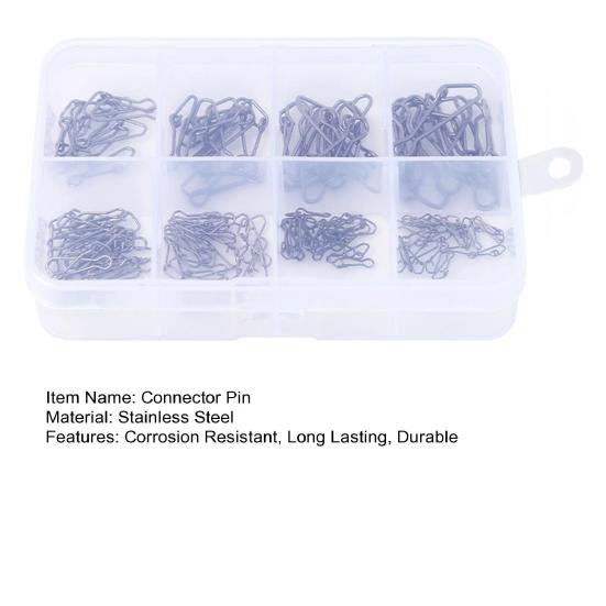 100/120Pcs Fishing Pin Connectors with Storage Box Mini Size Portable Hanging Fishing Snap Swivels Pins Fishing Accessories