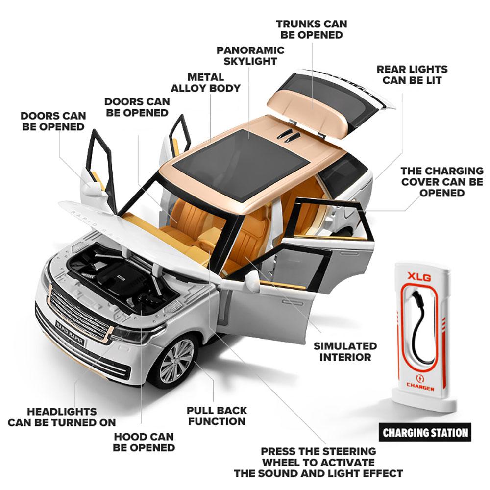 1/24 масштаб Range Rover SUV, металлический литой под давлением сплав, игрушечная модель автомобиля, грузовики для детей, игрушки, автомобили, коллекция для хобби