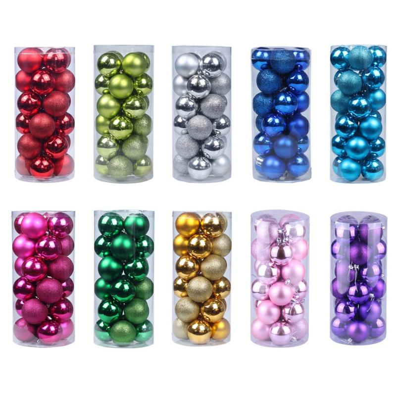 Рождественские украшения 3 см/24 шт. Расписной рождественский шар, костюм, рождественская елка, свадебное украшение для дома