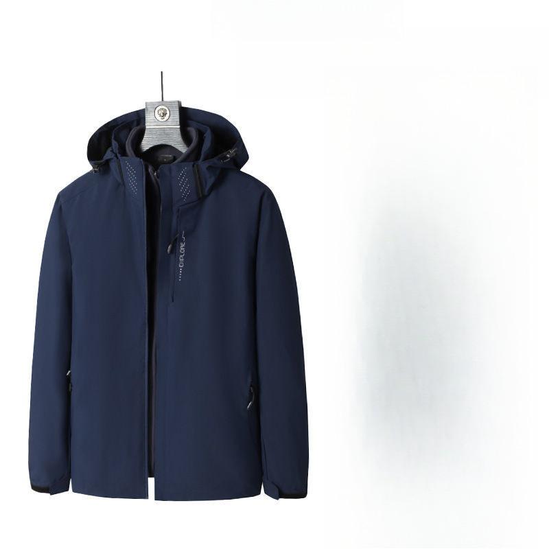 Флисовая американская куртка мужская осенне-зимняя с капюшоном черная уличная большого размера ветрозащитная трендовая повседневная