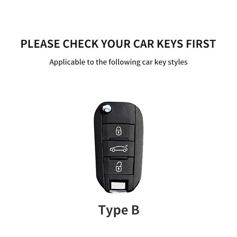 Чехол-футляр для автомобильного ключа для Peugeot 208 2008 308 3008 508 408 Citroen C3 C4 C5 C6 C8 Кожаный Защищенный корпус для автомобильного ключа Замена Оболочка Брелок