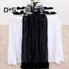 Дорожка для стола на свадьбу, марлевая, в стиле Хэллоуина, плиссированная, чистого черного цвета, устойчивая к пятнам, многоразовая, для защиты стола, украшения, для банкета, выпускного вечера