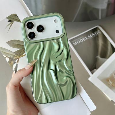 Роскошный Чехол для Телефона с Покрытием и Мятой Текстурой Для iPhone 17Air 17 16 15 14Plus 13 12 11 Pro Max Однотонная Матовая Защитная Крышка