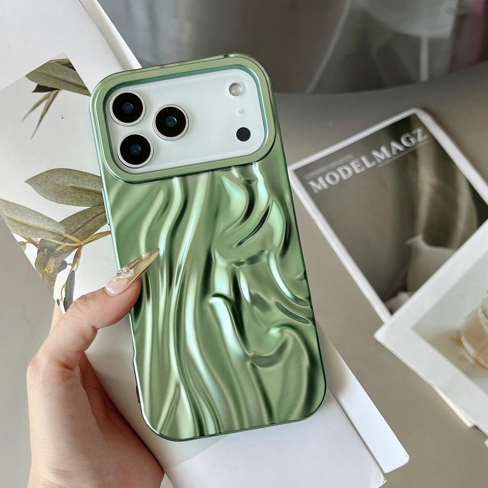 Роскошный Чехол для Телефона с Покрытием и Мятой Текстурой Для iPhone 17Air 17 16 15 14Plus 13 12 11 Pro Max Однотонная Матовая Защитная Крышка