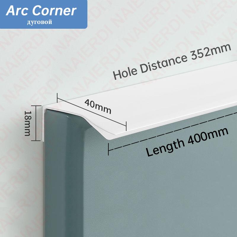NAIERDI 800mm White Hidden Cabinet Pulls Drawer Knobs Long Pull Aluminum Alloy Kitchen Cupboard Furniture Handles Cabinet Knob
