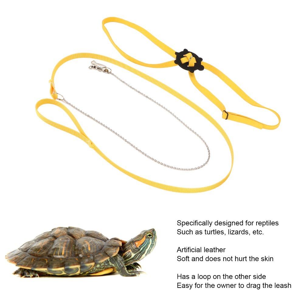 Yellow Pet Turtle Harness Adjustable Pet Harness Reptile Unique Tortoise Harness Leash Outdoor Use