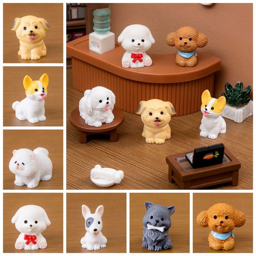 Cartoon Cute Dog Figurines Miniatures Realistic Micro Landscape Ornaments Animal Figurines Outdoor