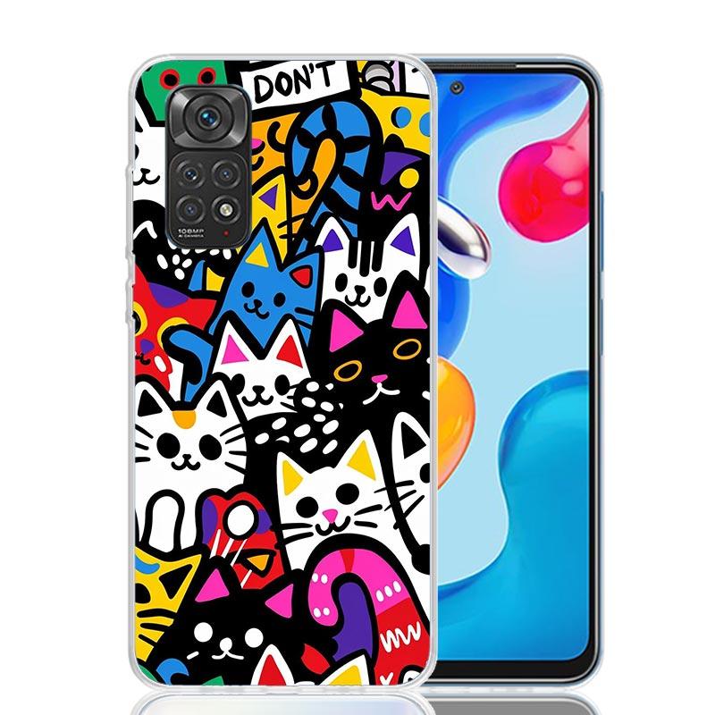 Graffiti Fashion Cool Phone Case For Xiaomi Redmi Note 15 14 13 12S 12 Pro Plus 11S 11E 11 11T 10S 10 Art Soft Pattern Cover Red