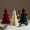 Paper Christmas Tree 3D Honeycomb Paper Xmas Tree Ornament Rustic Tabletop Centerpiece for Office Home School Decor
