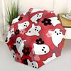 1pc Ghost Floral Automatic Open/close Folding Compact Umbrella, 8-Rib Sturdy Canopy, Lightweight Portable, Everyday Use, Gift,091