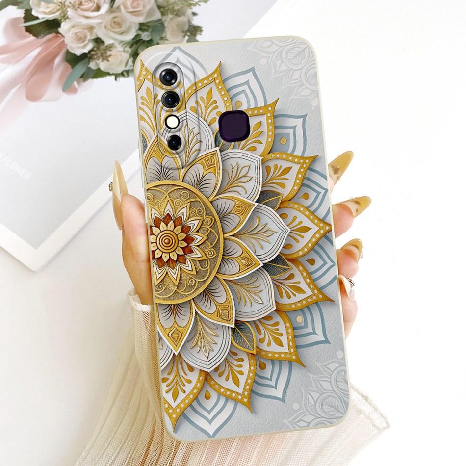 For Infinix Hot 8 / Hot 8 Lite X650 X650C X650B X650D Cute Cat Flower Cartoon Phone Case Shockproof Soft Silicone Covers Bumpers