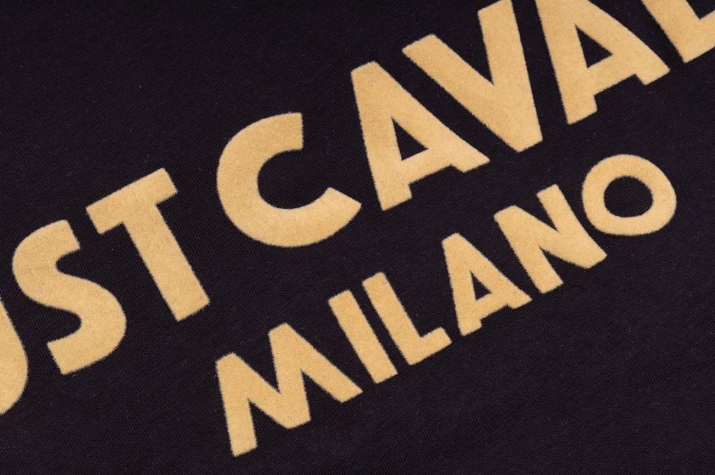 Just cavalli milano men's t-shirt new tonal logo black - Size: M