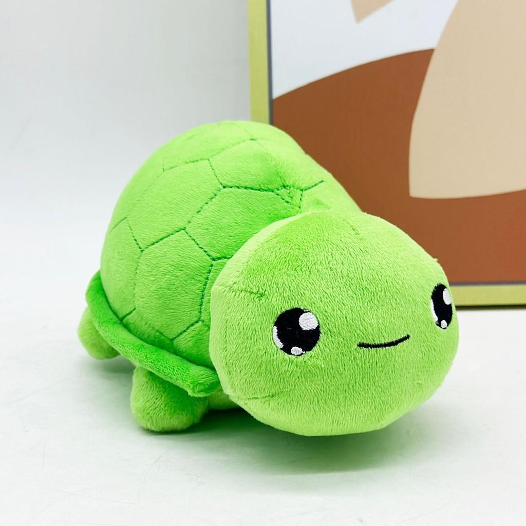 Vedal Vtuber Green Turtle Character Plush Toy Short Pile Fabric Kids Room Decor