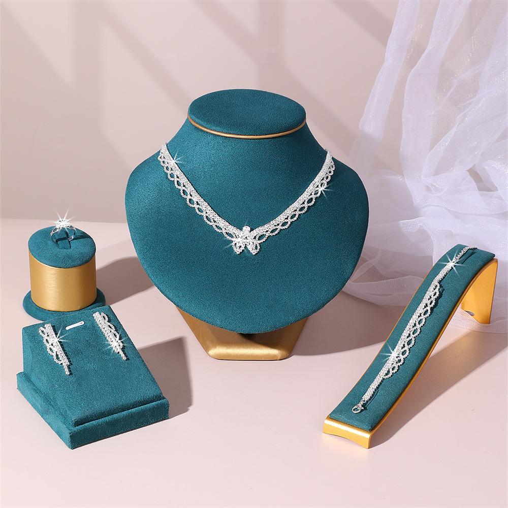 Роскошный праздничный набор: Коллекция украшений с мерцающим цирконом