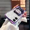 Чехол для Xiaomi Poco X8 Pro с градиентом, 3D-медведь, складная подставка-держатель, роскошный, тонкий, с покрытием, блестящий, для девушек, задняя крышка для Xiaomi Poco X8 Pro