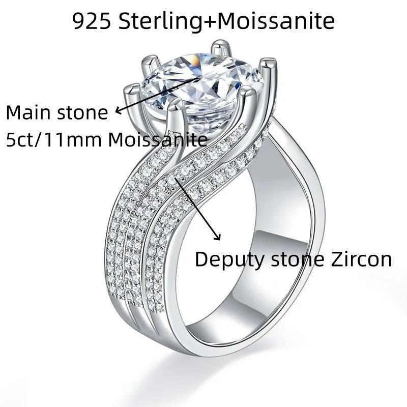 Sace Gems Сертифицированное GRA кольцо с муассанитом 5 карат VVS1 Lab Diamond Solitaire Кольцо для женщин Обручальное кольцо с обещанием ювелирных изделий