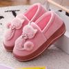 Autumn Winter Warm Cat Slippers Slip-on Indoor Warm Furry Shoes Non-slip Girls Plush Loafers Home Fluffy Animal Kitten Slipper