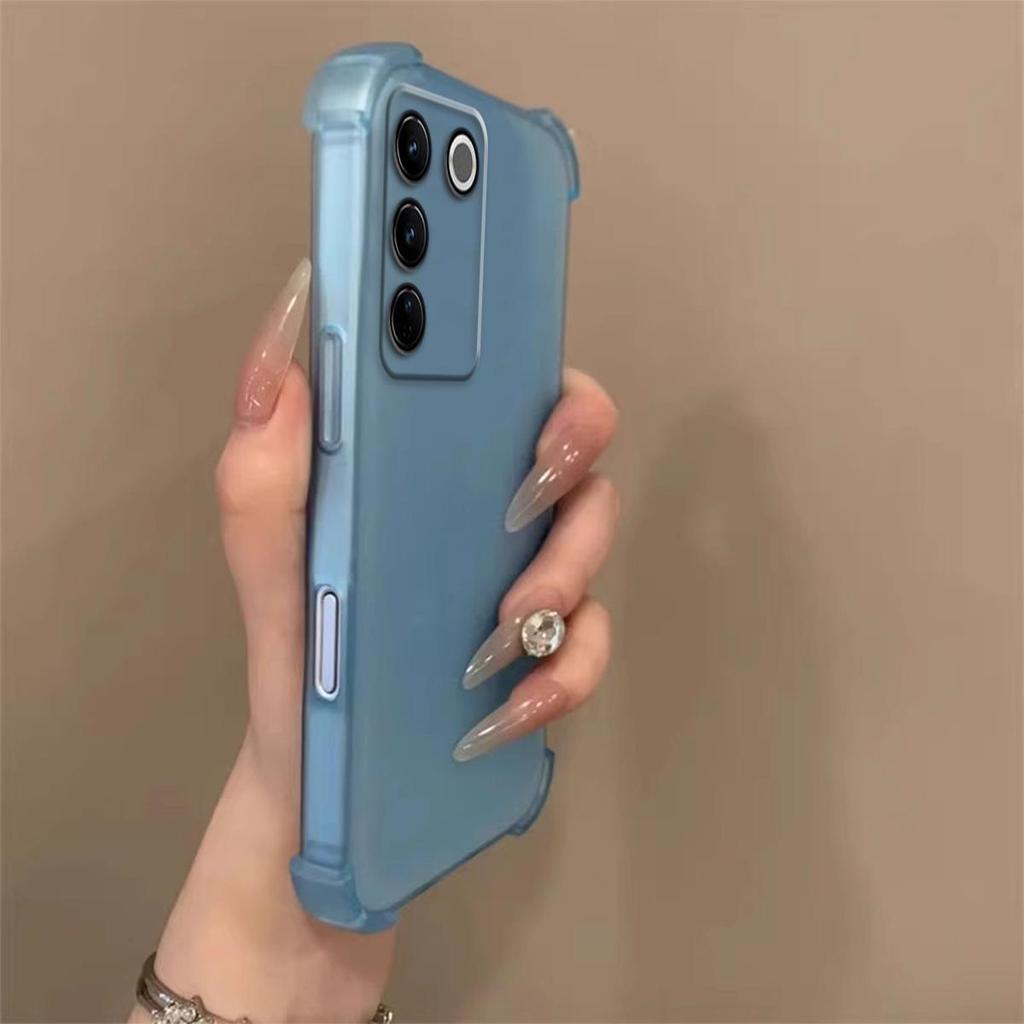 Matte Transparent Phone Case for Vivo V27e V27 Pro Frosted Semi-Clear Protective Shell