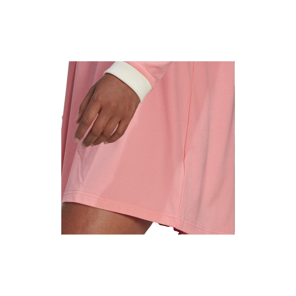 Adidas Оригинальное женское платье с принтом логотипа-трилистника и V-образным вырезом, длинными рукавами, розовое IB2050