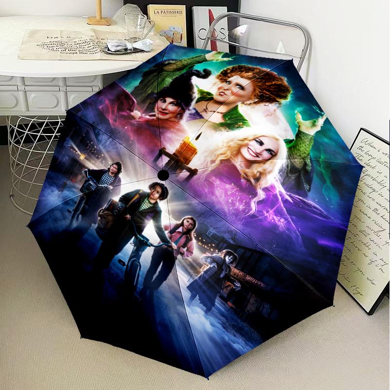 Pocus Halloween Magic Umbrella Folding umbrella, automatic umbrella 8-Frame for Travel, camping Use Gift for Halloween Christmas