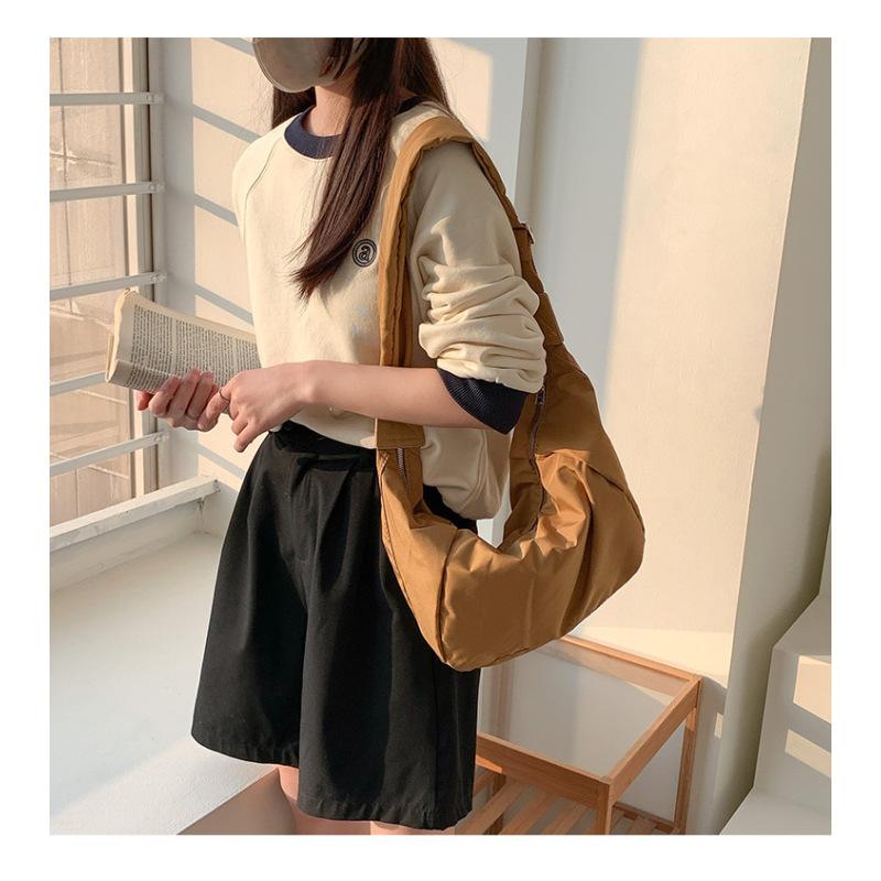 Large-capacity Casual Crossbody Bag, High-end Solid Color Shoulder Bag