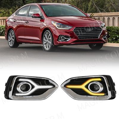 Для Hyundai Accent 2018 Дневные ходовые огни (DRL) Противотуманная фара Поворотник Автомобильный Мигающий Светодиод Для Автомобилей Автомобильный Свет Фары