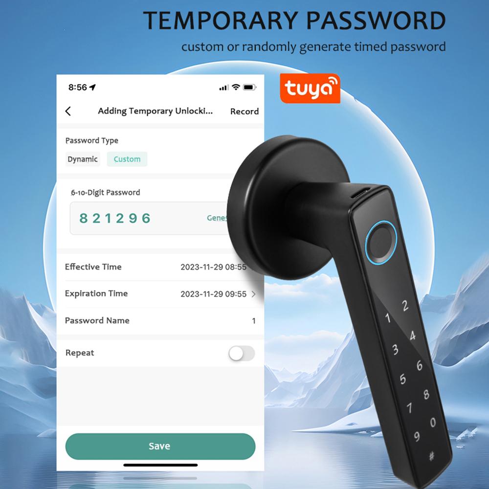 Умный замок Wafu, дверной замок без ключа, ручка дверного замка с паролем, приложение Tuya, дистанционное управление BT