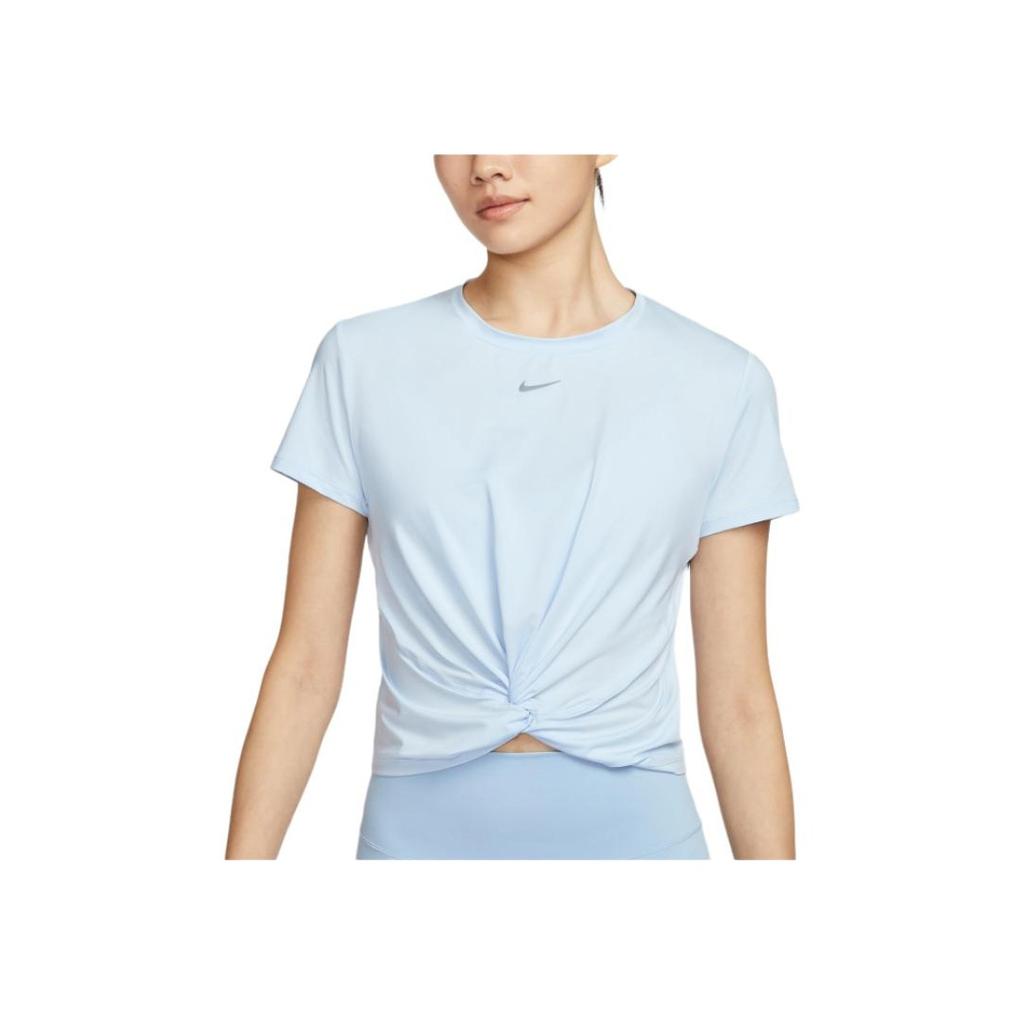 Nike Dri-Fit One Модная Удобная Универсальная Футболка с Круглым Вырезом и Коротким Рукавом Женские Топы Фиолетовый Синий Черный HJ1055-423