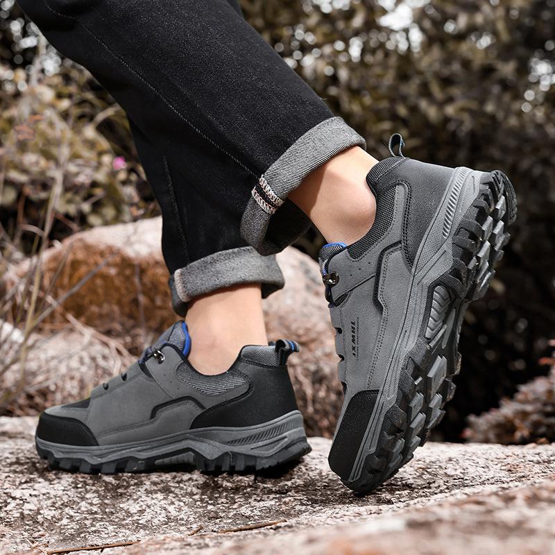 2026 new fashion casual winter outdoor men's shoes non-slip and wear-resistant mountaineering shoes off-road running shoes