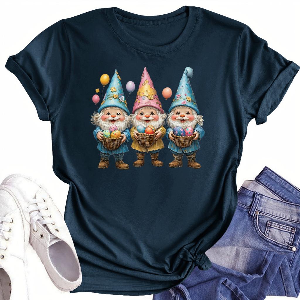 Женская повседневная футболка с круглым вырезом и короткими рукавами с принтом