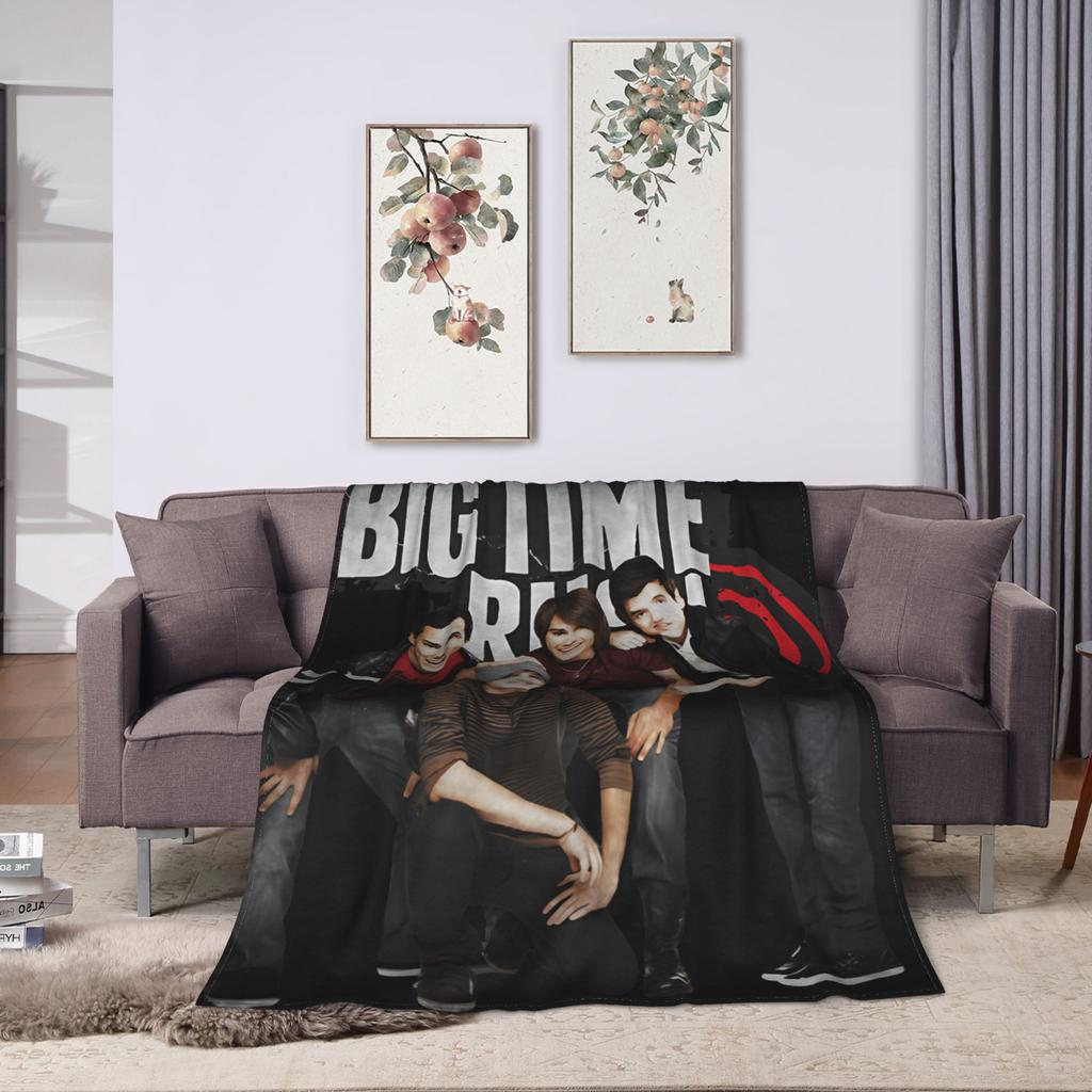 Big Time Rush in Real Life Worldwide Tour 2025 Plush Blanket Boy Girl Flannel Throw Blanket For Living Room Soft Bedspread Gift