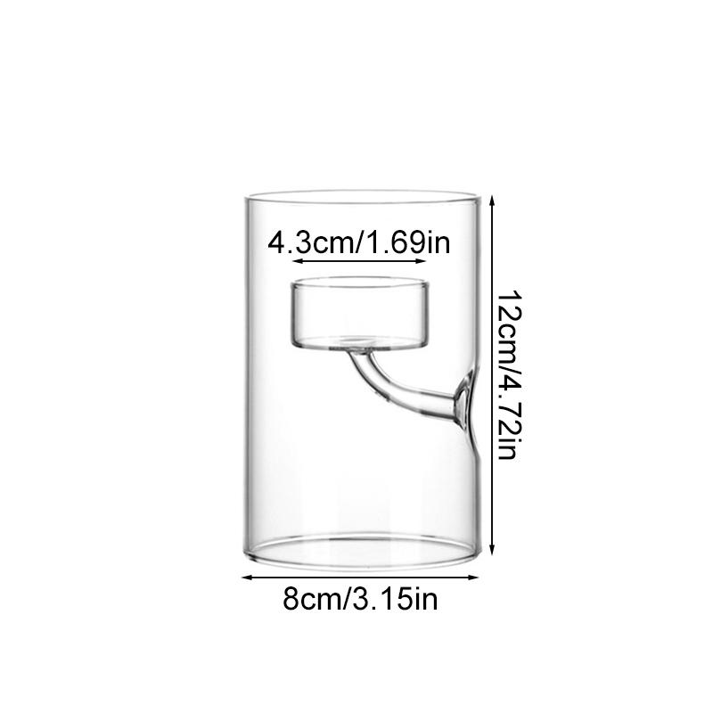 1 шт. Цилиндрический креативный стеклянный подсвечник в европейском стиле, стеклянная прозрачная масляная лампа, ветрозащитный подсвечник для домашнего декора, ураган