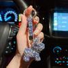 Новый брелок для щенка бульдога с бриллиантом: Милый и изысканный брелок для ключей или сумок