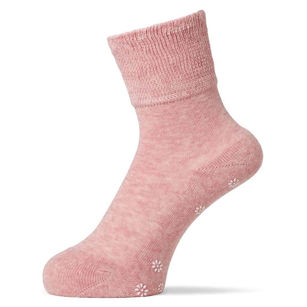 Okamoto Hakuraku Socks for Stretchy Gentle on the Made in For Home Product 638941 Care, Non-Slip, Non-Constricting, 21-25cm, Design, Women's Cotton,