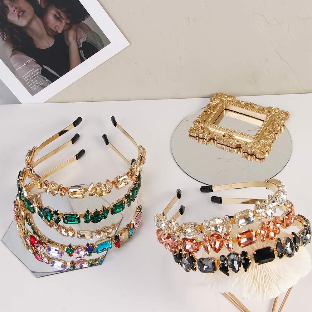 Bride Luxury Zinc Zinc Alloy Full Rhinestone Hair Accessories Crystal Hairband Headwear Rhinestone Headbands
