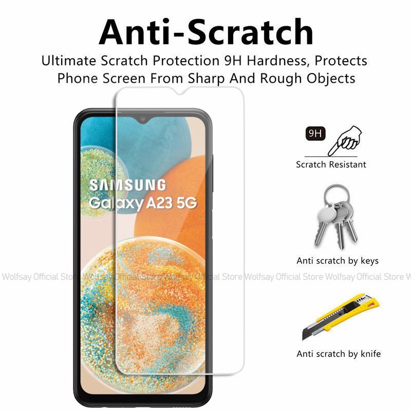 2/4 шт. Защитное стекло для Samsung Galaxy A23 5G Закаленное стекло Samsung Galaxy A13 A23 A33 A53 5G Полное покрытие клеем Стекло для телефона