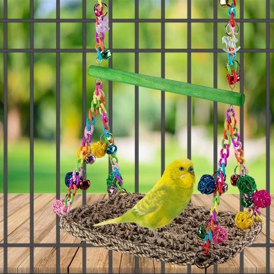 Качели с птицами и попугаями, тканые гамак для скалолазания, коврик для качелей, красочный гамак для попугаев, подставки для птичьей клетки
