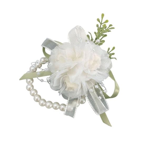 Свадебный браслет в лесном стиле с цветочным бантом из искусственного перала с кисточкой на груди поддельный цветочный декор на запястье