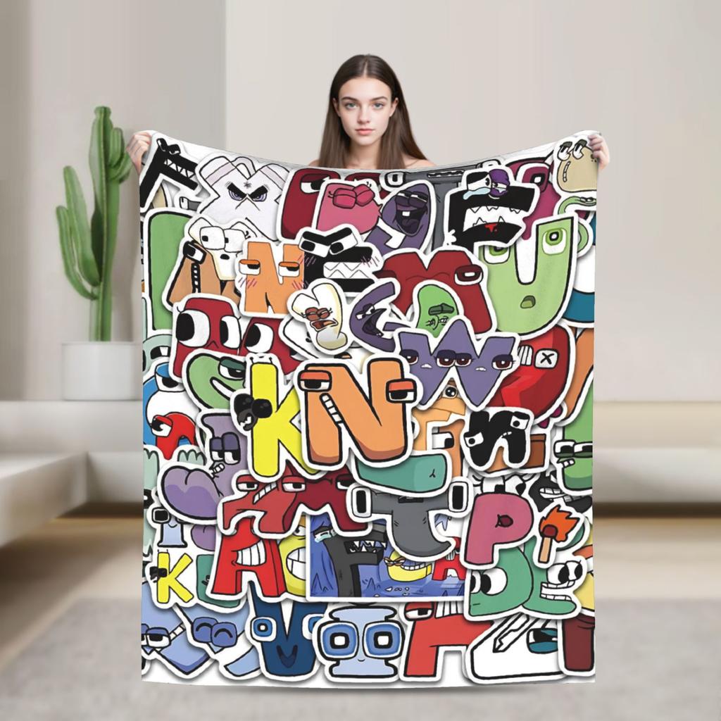 Alphabet Lore English Cartoon Fashion Blankets Villain Letters Fuzzy Awesome Breathable Throw Fashion Blanket for Home Textile Decor Car